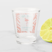 Fun Papaya Tropical Flamingo & Foliage Vacation Schnapsglas (Rückseite)