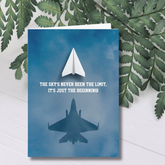 Fun Paper Airplane & Jet Fighter Airplane, Birthda Karte