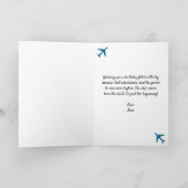 Fun Paper Airplane und Jet Fighter Shadow,Birthday Karte (Innenseite)