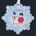 Fun Paper Ornament Card von Snowman Family<br><div class="desc">Fun Paper Ornament Card von Snowman Familie. Schneemann und Frau zeichnend von Claudine Boerner mit einigen Schneemann-Akzenten unter CC0 Lizenz veröffentlicht.</div>