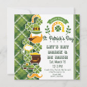Fun Papercut St. Patrick's Day Leprechauns Beer Einladung (Vorderseite)