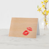 Fun Pappe Box Texture Red Lipstick Kiss Print Karte (Gelbe Blume)