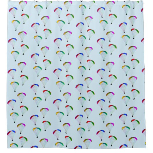 Fun Paragliding oder Parasailing Rainbow Motif Duschvorhang (Vorderseite)