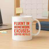 Fun Parents Tasse; Fluent in Hausaufgaben Ausreden Kaffeetasse