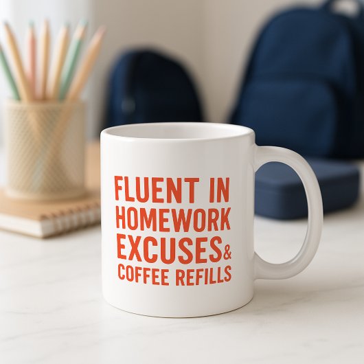 Fun Parents Tasse; Fluent in Hausaufgaben Ausreden Kaffeetasse