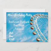 Fun Park Vergnügungspark Teenage Party Einladung (Vorderseite)