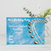 Fun Park Vergnügungspark Teenage Party Einladung (Stehend Vorderseite)