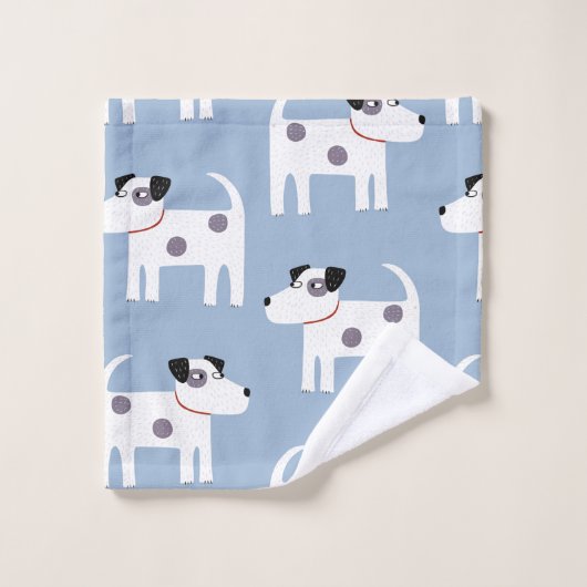 Fun Parson Jack Russell Terrier Dog Blue Badhandtuch Set (Waschlappen)