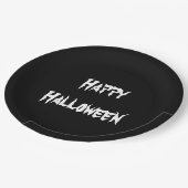 Fun Party Black Happy Halloween Papierplatte Pappteller (Schrägansicht)