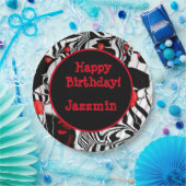 Fun Party Black, White, Red Modern Jazz Pappteller (Party)