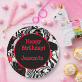 Fun Party Black, White, Red Modern Jazz Pappteller (Party)