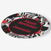 Fun Party Black, White, Red Modern Jazz Pappteller (Schrägansicht)