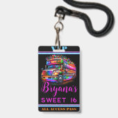 Fun-Party-Busfahrer leuchten VIP-Pass Ausweis (Front with Lanyard)