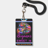 Fun-Party-Busfahrer leuchten VIP-Pass Ausweis (Back with Lanyard)