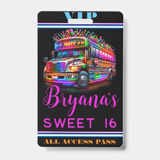 Fun-Party-Busfahrer leuchten VIP-Pass Ausweis (Front)