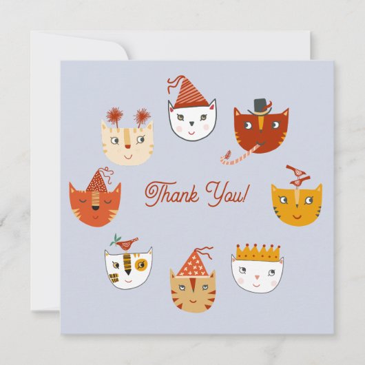 Fun Party Cat Danke Karte (Vorderseite)