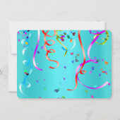 Fun Party Celebration Erster Geburtstag Aquamarin Einladung (Rückseite)