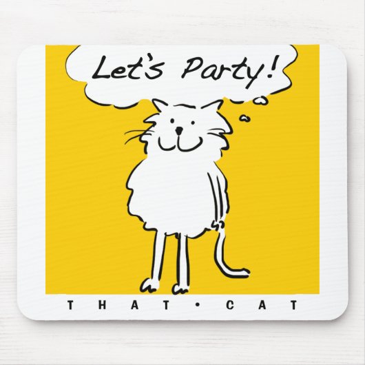 Fun Party Einladen mit Cartoon Cat Mousepad (Vorne)