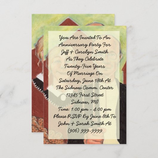 FUN ~ Party Einladung zum amerikanischen Gotischen (Vorne/Hinten)