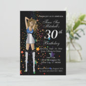 Fun Party Girl Geburtstag Einladung (Stehend Vorderseite)