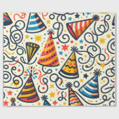 Fun Party Hats und Confetti Geschenkpapier (Flach)