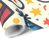 Fun Party Hats und Confetti Geschenkpapier (Rolleneckpunkt)