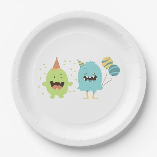 Fun Party Monster Pappteller (Vorderseite)