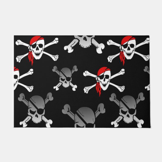 Fun Party Pirate Pattern Doormat Fußmatte (Vorderseite)