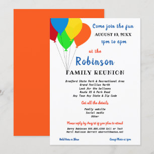 Fun Party Style Family Wiedersehen Trendy Ballon Einladung