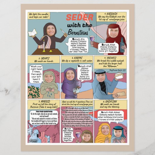 Fun Passover Personalisiert Easy 2 Side Haggada Flyer (Vorne)