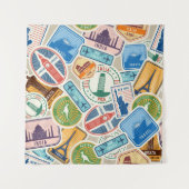 Fun Passport Briefmarke Tapestry Wandteppich (Vorderseite)