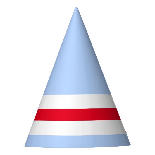 Fun Pastel Blue Bright Red White Racing Streifen Partyhütchen (Vorderseite)