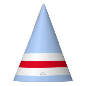 Fun Pastel Blue Bright Red White Racing Streifen Partyhütchen (Links)