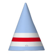 Fun Pastel Blue Bright Red White Racing Streifen Partyhütchen (Rechts)