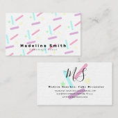Fun Pastel Cake Decorator Hausgemachte Sprinklen Visitenkarte (Vorne/Hinten)