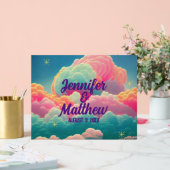 Fun Pastel Cotton Candy Clouds Acrylschild (Hochzeit)