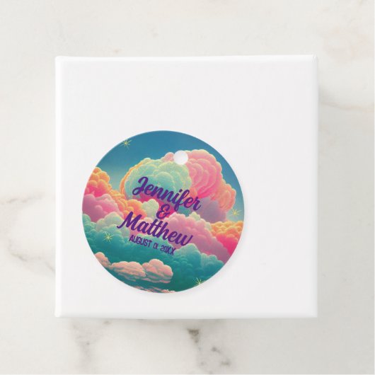 Fun Pastel Cotton Candy Clouds Geschenkanhänger (Beispiel)