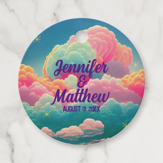 Fun Pastel Cotton Candy Clouds Geschenkanhänger (Vorderseite)