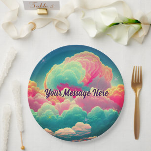 Fun Pastel Cotton Candy Clouds Pappteller