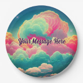 Fun Pastel Cotton Candy Clouds Pappteller (Vorderseite)