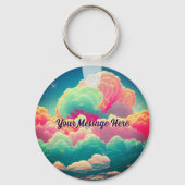 Fun Pastel Cotton Candy Clouds Schlüsselanhänger (Vorderseite)