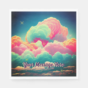 Fun Pastel Cotton Candy Clouds Serviette