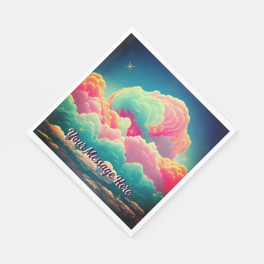 Fun Pastel Cotton Candy Clouds Serviette (Ecke)