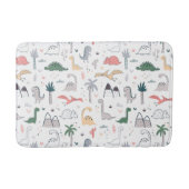 Fun Pastel Dinosaur Scene Pattern Badematte (Vorderseite)