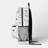 Fun Pastel Dinosaur Scene Pattern Bedruckter Rucksack (Rechts)