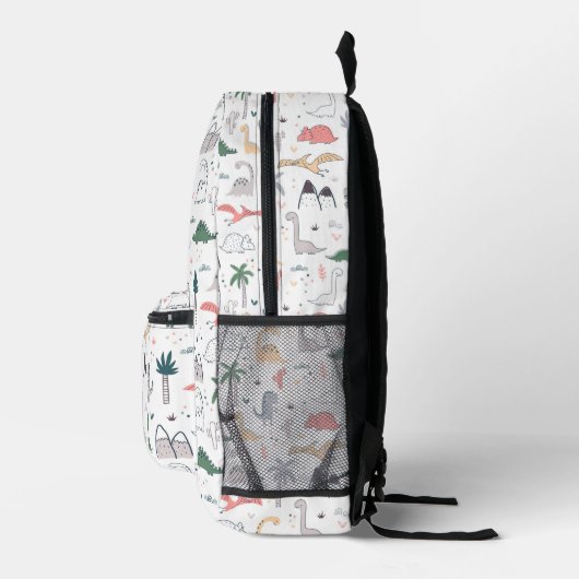 Fun Pastel Dinosaur Scene Pattern Bedruckter Rucksack (Rechts)