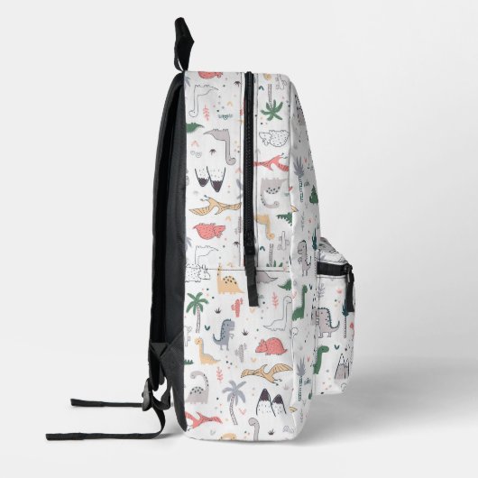 Fun Pastel Dinosaur Scene Pattern Bedruckter Rucksack (Links)