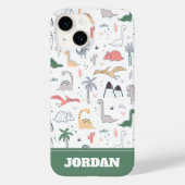 Fun Pastel Dinosaur Scene Pattern Case-Mate iPhone Hülle (Rückseite)