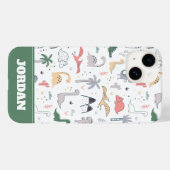 Fun Pastel Dinosaur Scene Pattern Case-Mate iPhone Hülle (Rückseite (Horizontal))