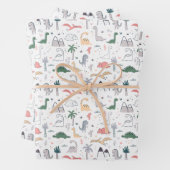 Fun Pastel Dinosaur Scene Pattern Geschenkpapier Set (Beispiel)